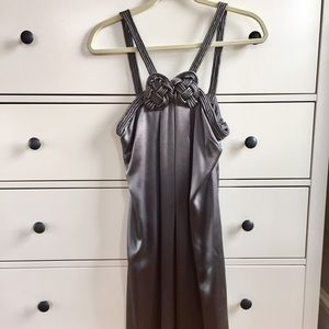 Silk cocktail dress in gunmetal gray, size 4