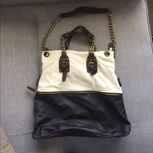 Deena & Ozzy Leather and Canvas Tote