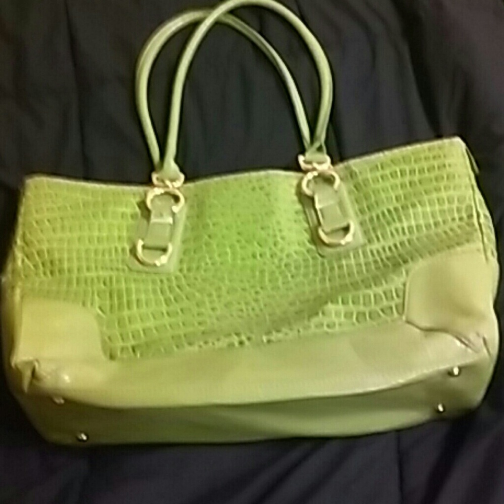 Big beautiful lime green tote
