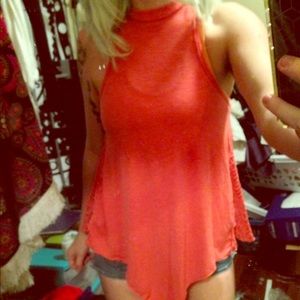 All Peach Laced Up Racerback Muscle Tank Top 👍