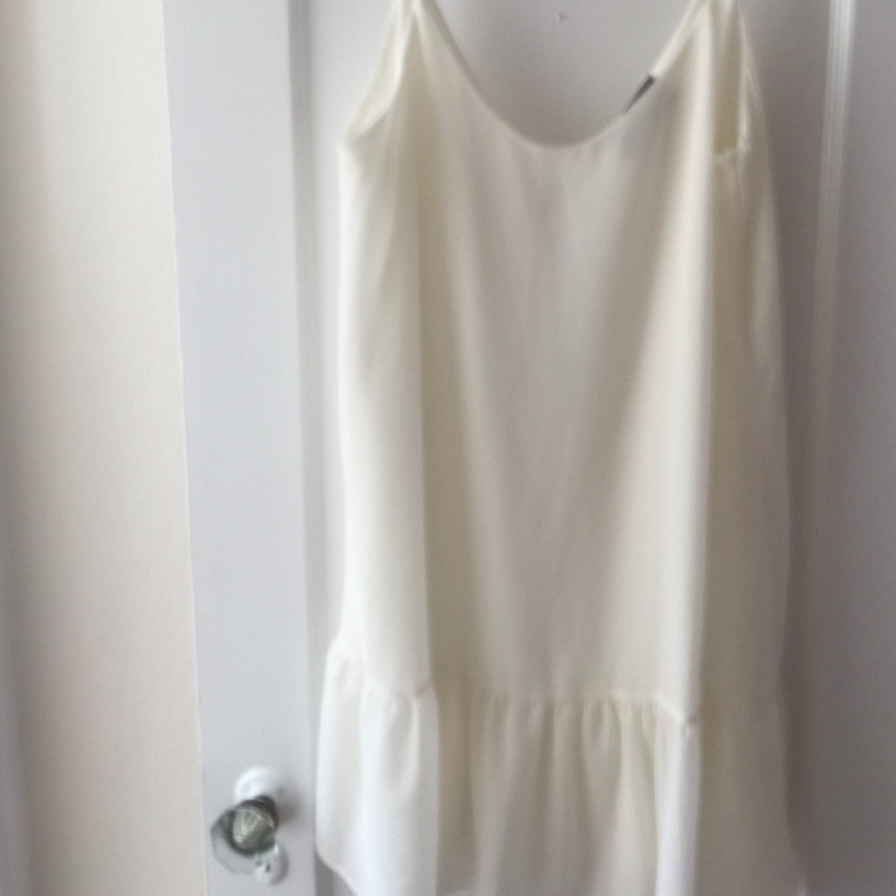 NWOT cream drop hem dress