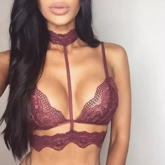 Medium - WINE CHOKER BRALETTE - Picture 2 of 3