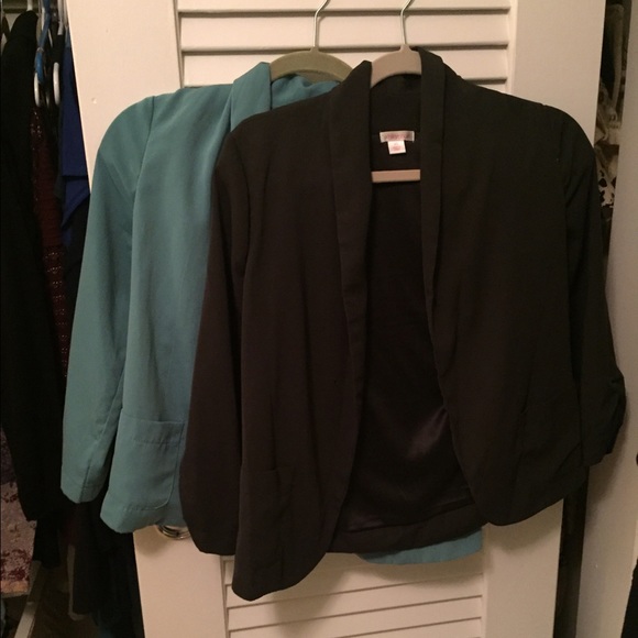 Xhilaration Jackets & Blazers - *TWO* Black & Turquoise Blazers from Target XS