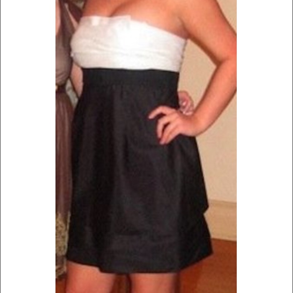 BCBG MAXAZRIA Black and White Cocktail Dress