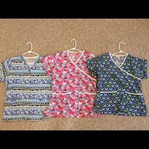 Set of 9 scrub tops