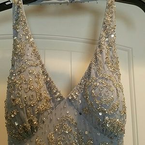 Adrianna Papell, Sequin Dress, Ball Gown, Backless