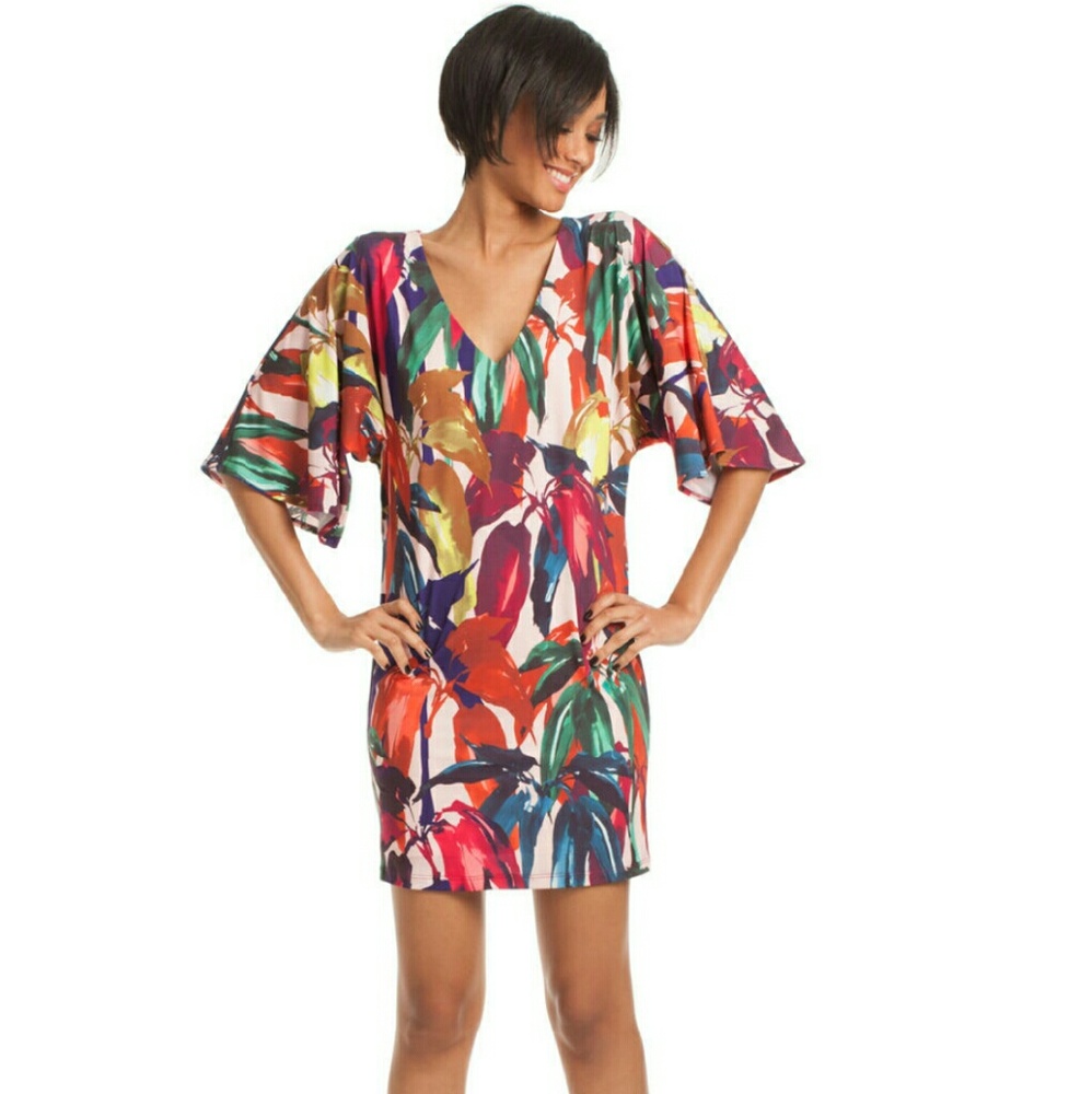 Trina Turk griffin jungle print jersey dress sz s