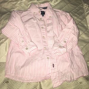 Children's Place pink & white stripped buttondown