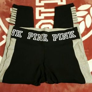 VS Pink (L) Strappy Yoga Leggings NIP