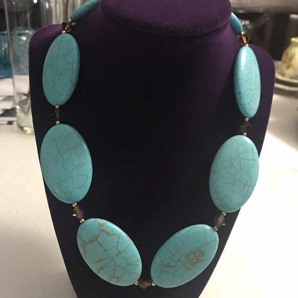 Turquoise and Swarovski Necklace - Picture 3 of 4