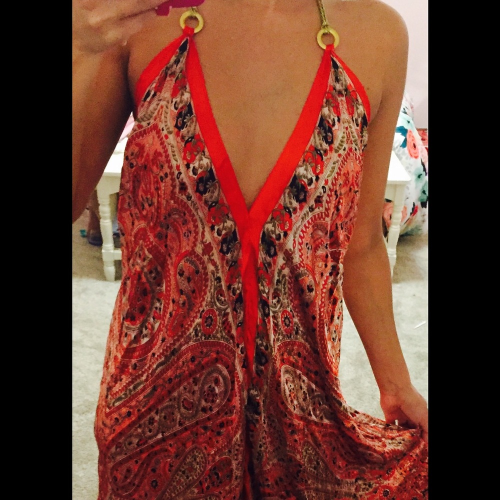 Long red summer dress