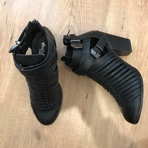 Black, buckle, ankle boots