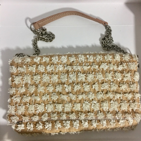 Express Faux Raffia Fold Over Clutch opt. Strap - Picture 2 of 8