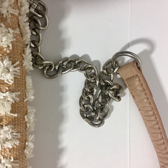 Express Faux Raffia Fold Over Clutch opt. Strap - Picture 7 of 8