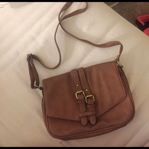 Tan satchel purse
