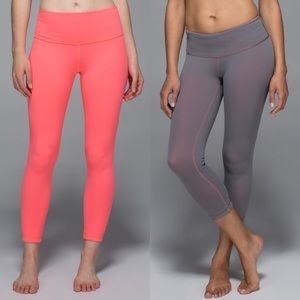 Reversible Wunderunder Crop Leggings Pink/Gray