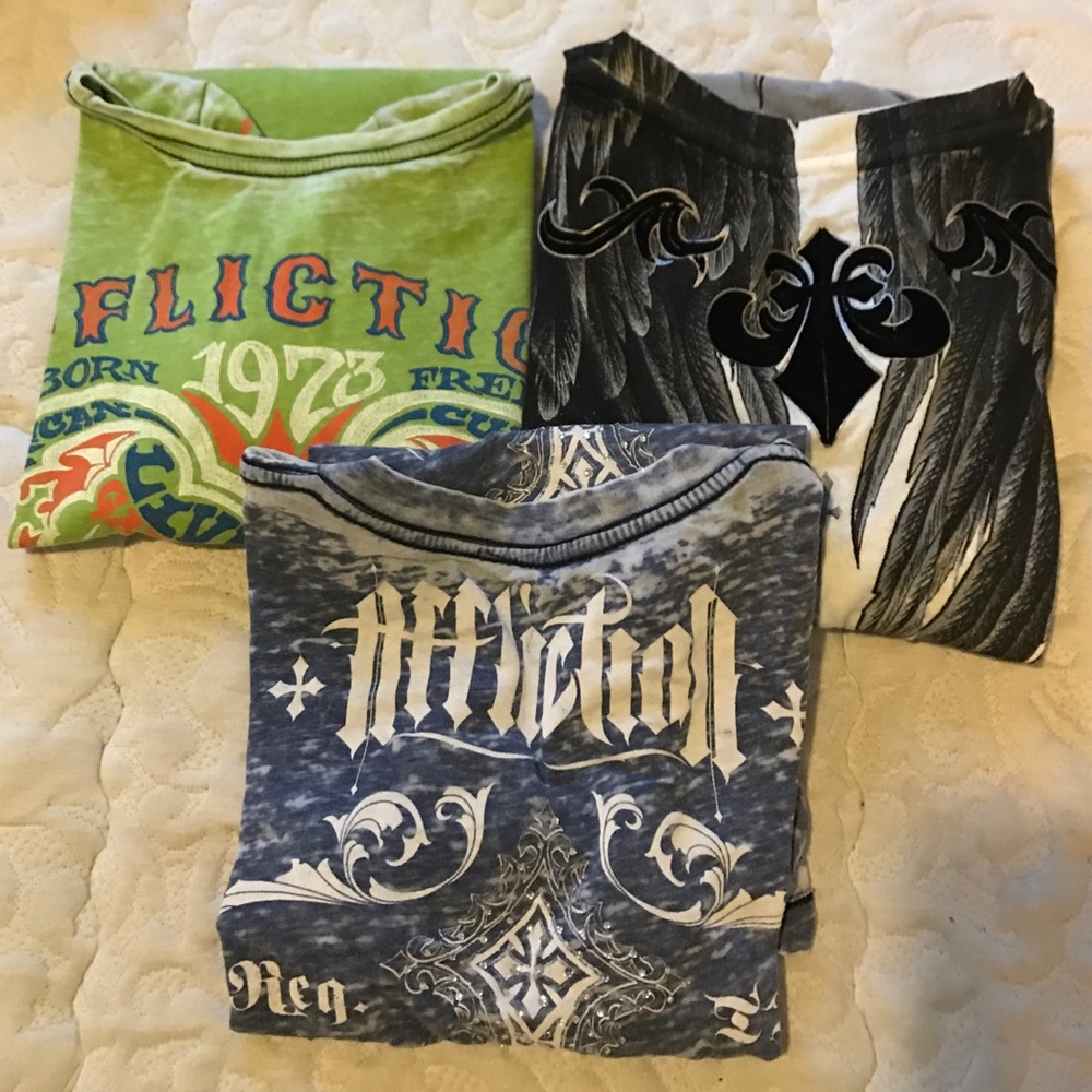 Bundle of affliction tee shirts