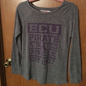 Marled grey & purple ECU top