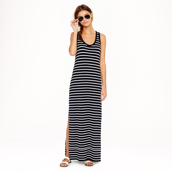 J. Crew Dresses & Skirts - NWT J Crew tank maxi dress blue striped SZ SMALL