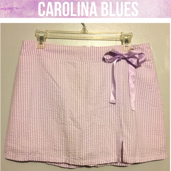 CAROLINA BLUES Lavender/White Striped Ribbon Skort - Picture 1 of 3