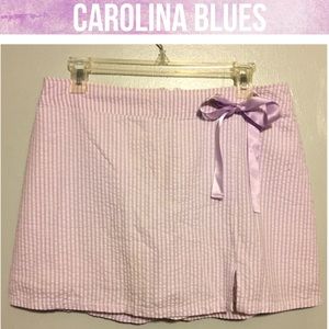 CAROLINA BLUES Lavender/White Striped Ribbon Skort