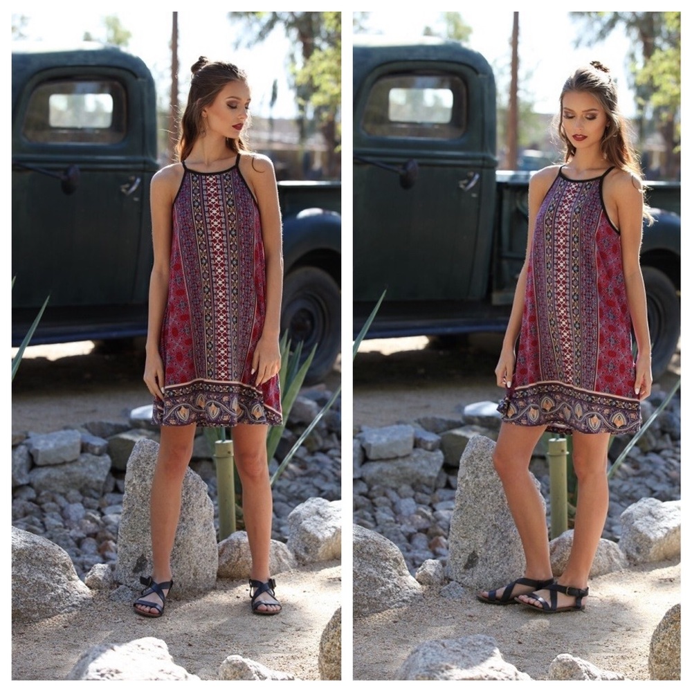 Body flattering BoHo A-line dress