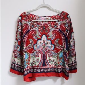 Francesca's Floral Print Blouse