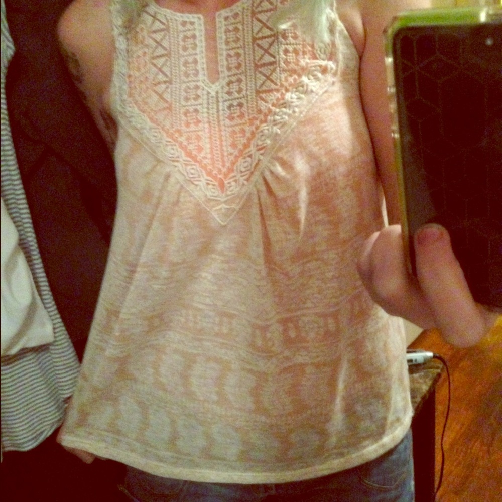 Lacey Boho Hippie Chic High Collared Blouse Tank
