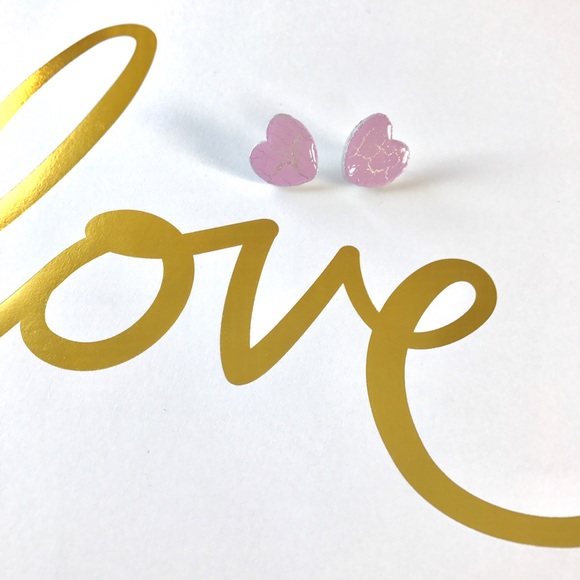 Earrings Candy Hearts Hand Painted - Picture 5 of 5