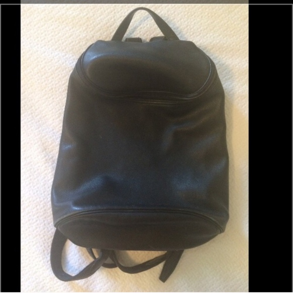 Vintage Longchamp black leather backpack