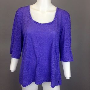 Victoria's Secret PURPLE 3/4 Sleeve See Through XL