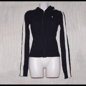 Rare Juicy Couture Cashmere Cable & Stripes Hoodie