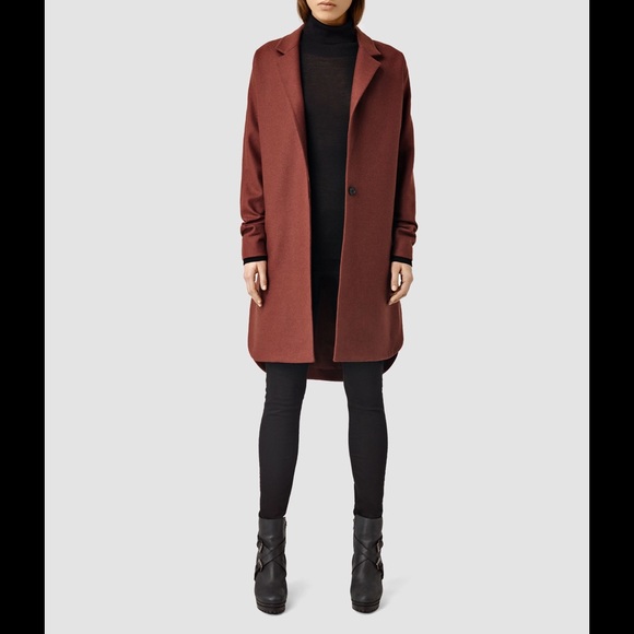 All Saints Jackets & Blazers - *SOLD* ALL SAINTS VINE WOOL COAT RUST RED