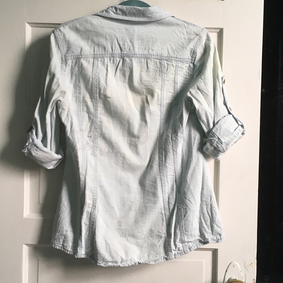 Life in Progress Distressed/Wrinkled Jean Shirt - Picture 2 of 2