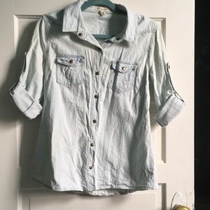 Life in Progress Distressed/Wrinkled Jean Shirt