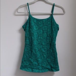 Express Emerald Green Lace Tank Top