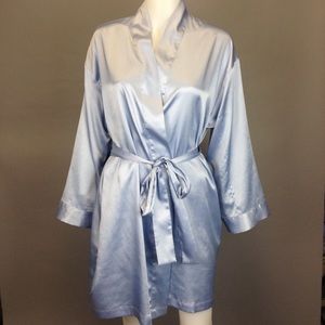 Victoria's Secret BabyBlue Tie Silky Robe One Size