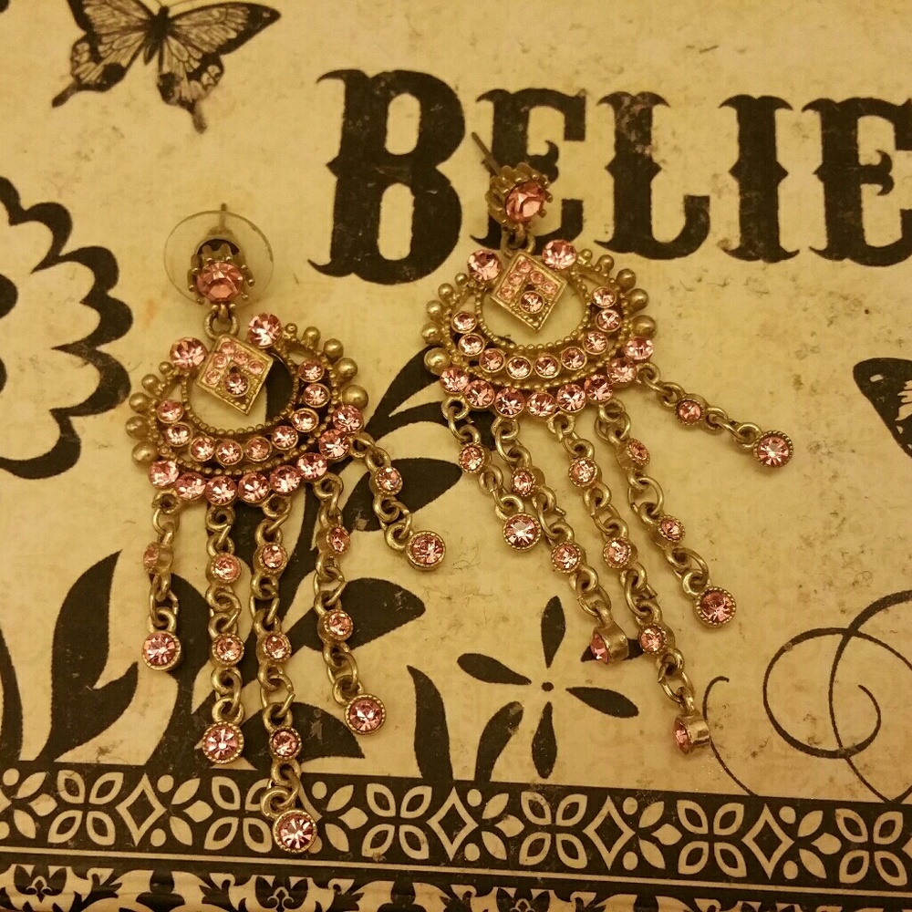Long pink earrings