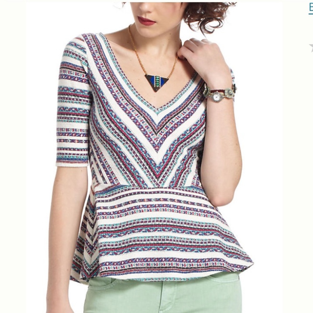 Anthropologie "Hestia Peplum Tee" by Deletta