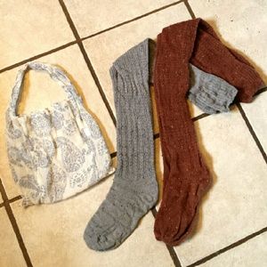 Free People thigh high socks. 2 pair