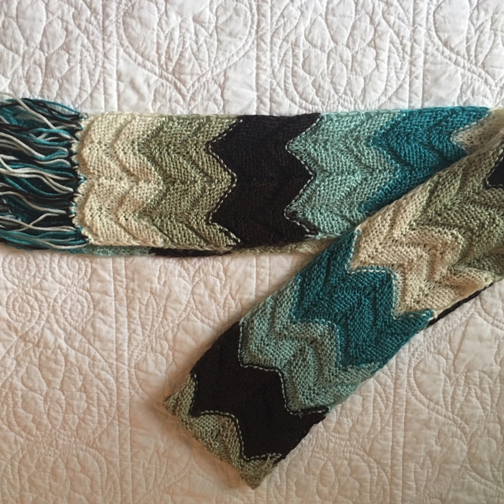 Chevron knit winter scarf.