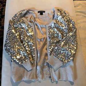 Champagne Sequin Bomber Jacket + Silk Tank