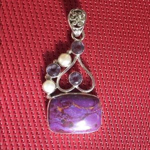 Sterling Silver Natural Stone Pendant