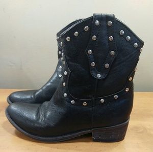 Black studded ankle boots