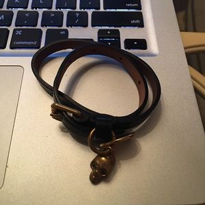 Alexander McQueen wrap around leather bracelet