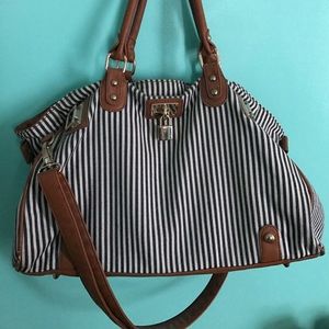 Nautical Stripes with Gold Hardware Purse