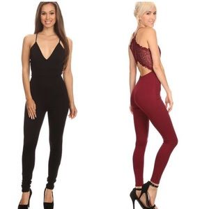 Sleeveless Black Jumpsuit with Lace Back