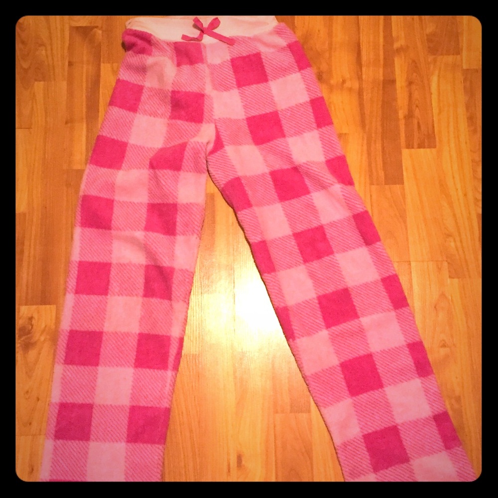 Pink fuzzy PJ pants