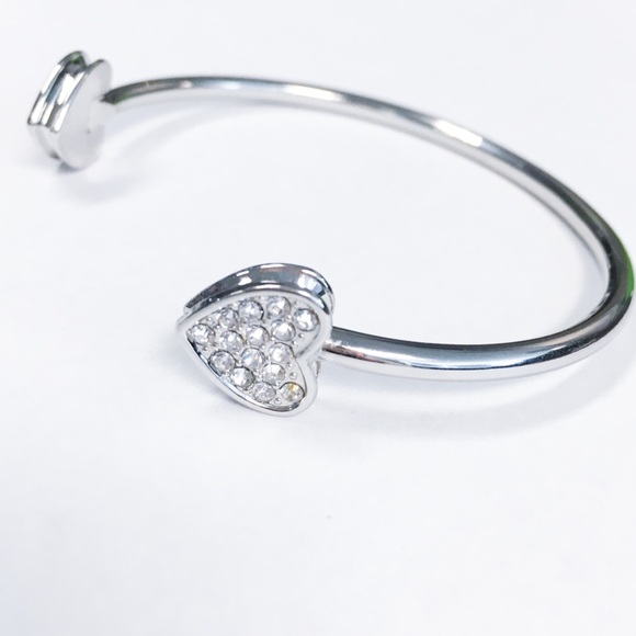 Baublebar Jewelry - Baublebar Silver Crystal Heart Thin Bangle