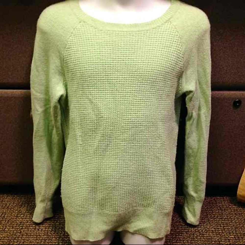 J.Crew Mint Green Medium Waffle Sweater